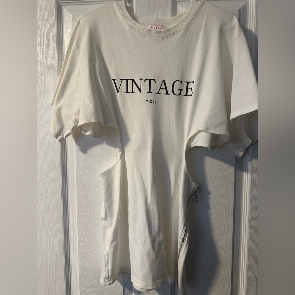 White Cut Out Shirt.